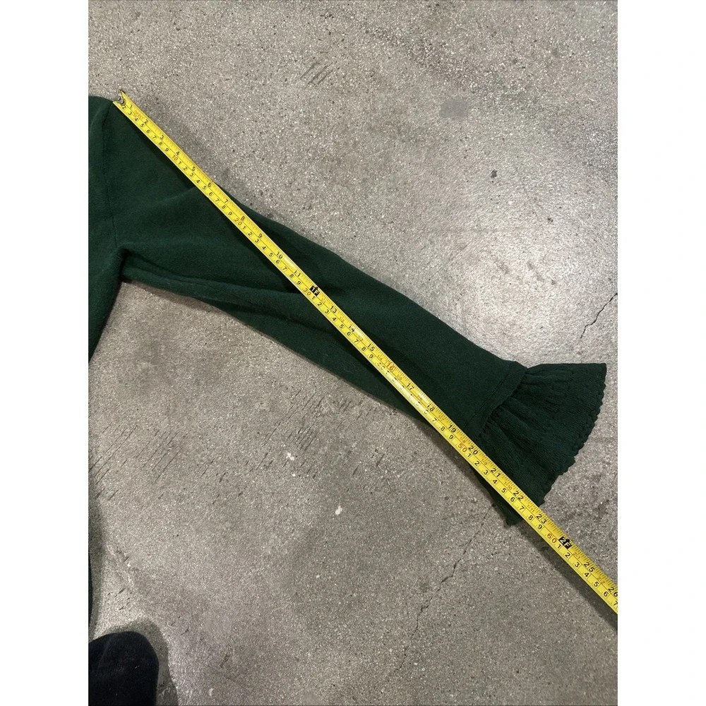 STAUD Dress Green Sz S Marylebone Puff Sleeve Sally Wu Prolo SAMPLE Cozy Sweater - Picture 9 of 13